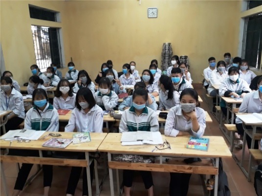Học sinh tại Trường THPT Quang Hà