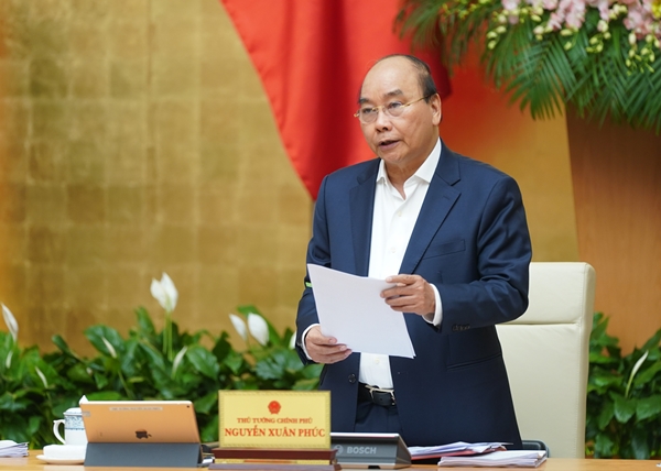 Thủ tướng Nguyễn Xuân Phúc phát biểu kết luận phiên họp (Ảnh: VGP/Quang Hiếu)