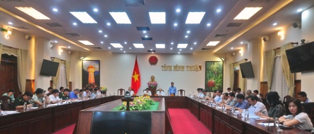 Cuộc họp khẩn đối phó với dịch Covid-19 ở tỉnh Bình Thuận
