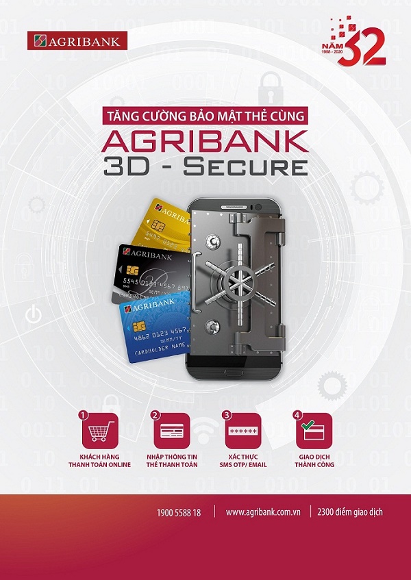 Tăng cường bảo mật thẻ cùng Agribank 3D-Secure