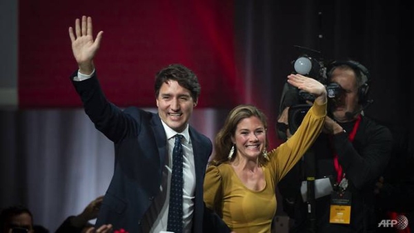 Thủ tướng Canada Justin Trudeau và Phu nhân Sophie Grégoire Trudeau (Ảnh: AFP)