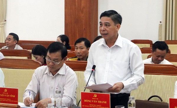 Ông Đồng Văn Thanh, Chủ tịch UBND tỉnh Hậu Giang phát biểu tại buổi làm việc