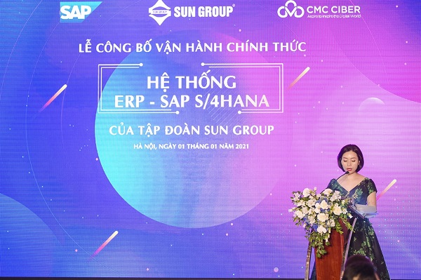 Đại diện tập đoàn Sun Group phát biểu tại sự kiện