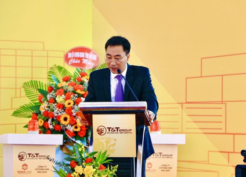 Ông Nguyễn Anh Tuấn - Phó TGĐ Tập đoàn T&T Group phát biểu tại lễ khởi công dự án TTTM Đắk Mil