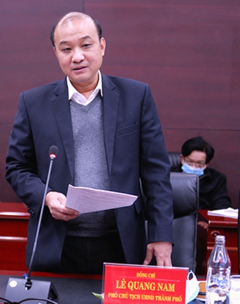 Phó Chủ tịch UBND TP. Đà Nẵng Lê Quang Nam phát biểu tại buổi làm việc.