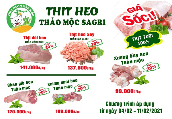 Sagrifood khuyến mãi giảm giá sốc 20% nhân dịp Tết Nguyên đán Tân Sửu 2021