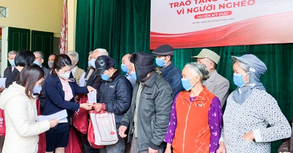 Tập đoàn TNG Holdings Vietnam trao quà Tết vì người nghèo tại huyện Mỹ Đức (Hà Nội) ngày 29/1/2021