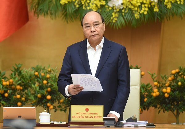 Thủ tướng Nguyễn Xuân Phúc phát biểu khai mạc phiên họp Chính phủ thường kỳ tháng 1/2021 (Ảnh VGP/Quang Hiếu)