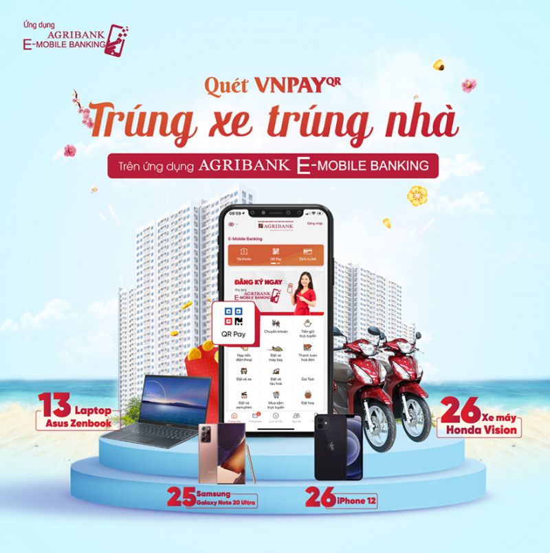 Thanh toán QR Pay nhận “siêu quà tặng” trên ứng dụng Agribank E-Mobile Banking