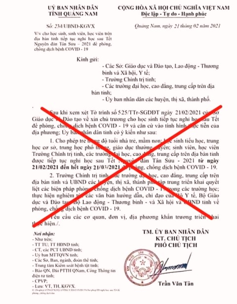 C&ocirc;ng văn giả mạo đang lan truyền rộng r&atilde;i tr&ecirc;n mạng x&atilde; hội.