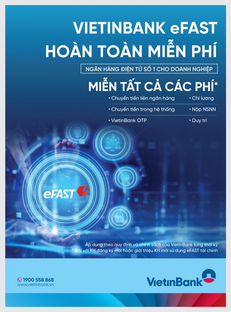 Trải nghiệm VietinBank eFAST với chi phí bằng 0