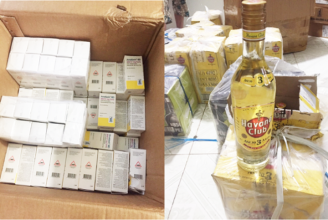 An Giang: Bắt giữ lô hàng rượu ngoại và thuốc tân dược nghi nhập lậu