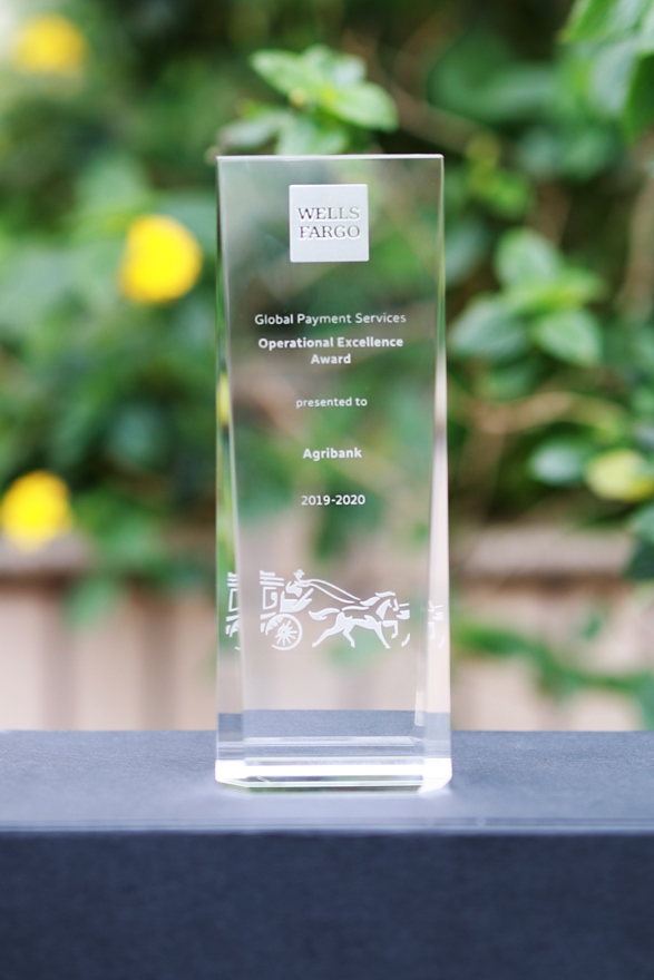 Agribank nhận giải Chất lượng thanh toán quốc tế xuất sắc trong 2 năm liên tiếp 2019-2020