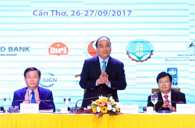 Thủ tướng Nguyễn Xuân Phúc dự Hội nghị về phát triển bền vững Đồng bằng sông Cửu Long thích ứng với biến đổi khí hậu 2017