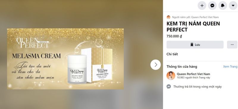 Mỹ phẩm Queen Perfect: Quảng cáo công dụng như thuốc chữa bệnh?