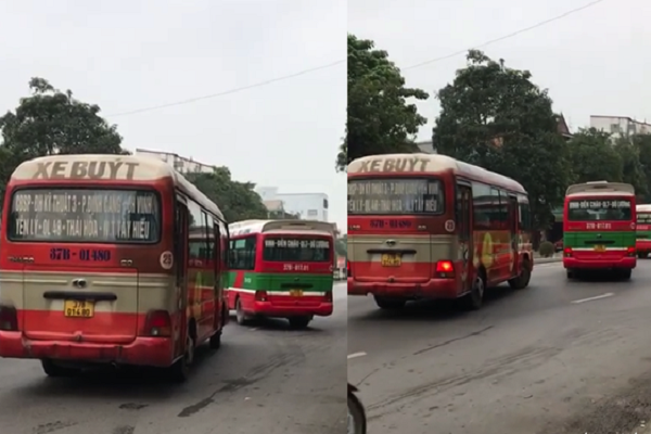 Xe buýt Khanh Quỳnh liên tục tạt đầu, chèn ép xe buýt của Thạch Thành gây nguy hiểm, mất an toàn giao thông