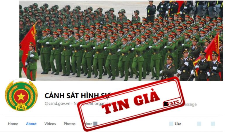 Trang Fanpage “Cảnh Sát Hình Sự” giả mạo thông tin Bộ Công an
