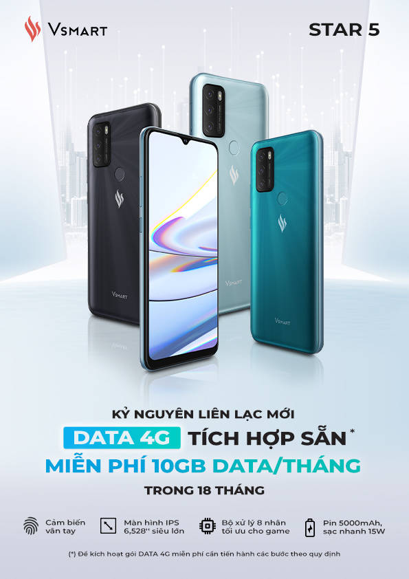 Vingroup ra mắt Vsmart Star 5 - Điện thoại kèm DATA 4G miễn phí tiên phong tại Việt Nam