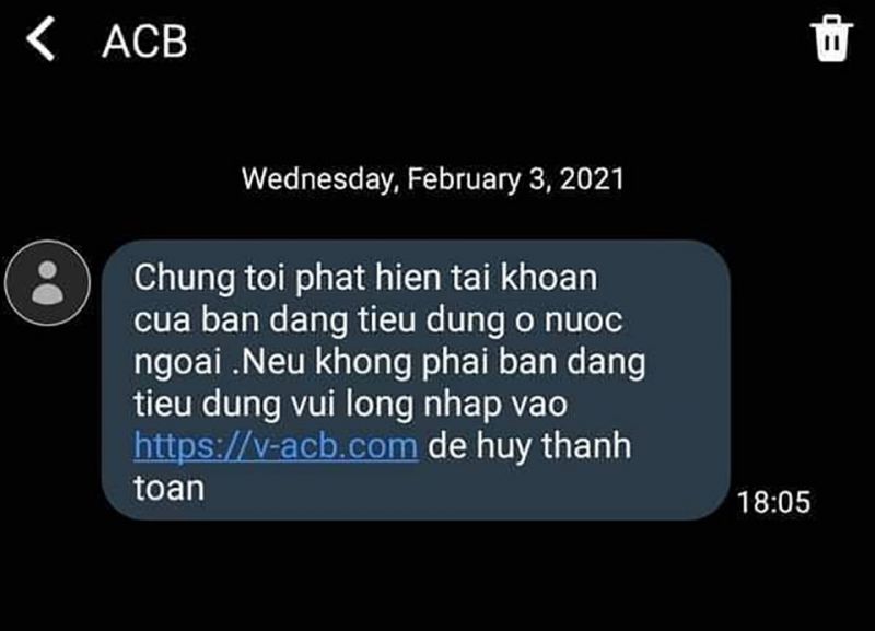 Cảnh giác với tin nhắn giả mạo ngân hàng chiếm đoạt tiền trong tài khoản