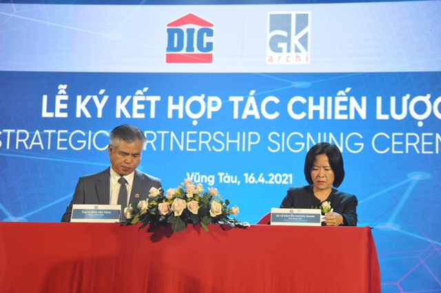 DIC Ký kết hợp tác với Công ty TNHH GK Archi đại diện bà Lê Nguyễn Hương Giang, Phó Giám đốc