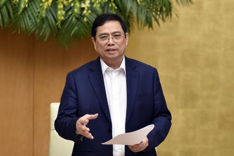 Thủ tướng Phạm Minh Chính phát biểu chỉ đạo tại phiên họp Chính phủ ngày 15/4/2021 - Ảnh: VGP/Nhật Bắc