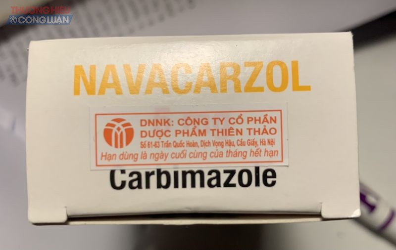 Tem của Công ty Cổ phần Dược phẩm Thiên Thảo được dán trên bao bì Tem của Công ty Cổ phần Dược phẩm Thiên Thảo được dán trên bao bì