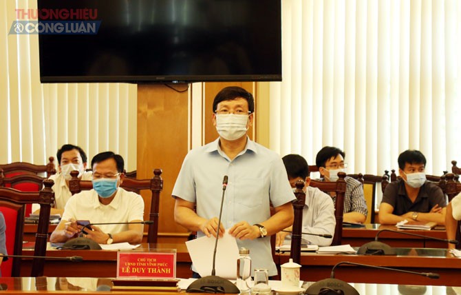 Chủ tịch UBND tỉnh Lê Duy Thành phát biểu tại buổi làm việc