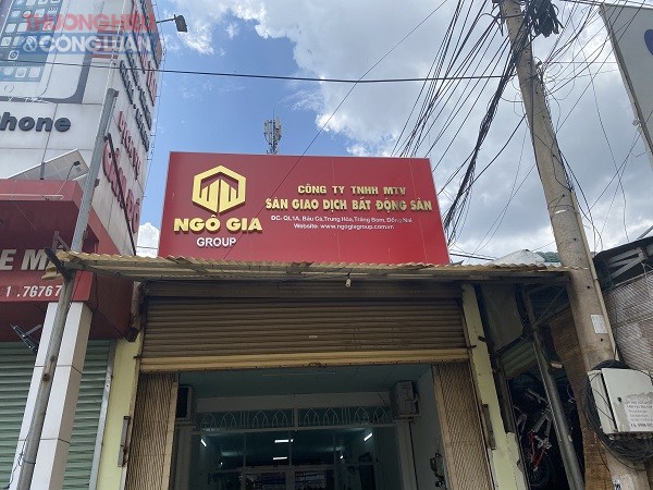 Trụ sở Công ty TNHH MTV Ngô Gia Group có địa chỉ tại đường QL1A, ấp Bàu Cá, xã Trung Hòa, huyện Trảng Bom, tỉnh Đồng Nai Trụ sở Công ty TNHH MTV Ngô Gia Group có địa chỉ tại đường QL1A, ấp Bàu Cá, xã Trung Hòa, huyện Trảng Bom, tỉnh Đồng Nai