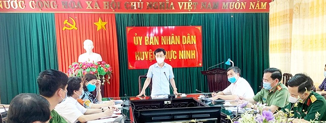 Chủ tịch UBND tỉnh Nam Định Phạm Đình Nghị chỉ đạo phòng chống dịch bệnh COVID-19 tại huyện Trực Ninh