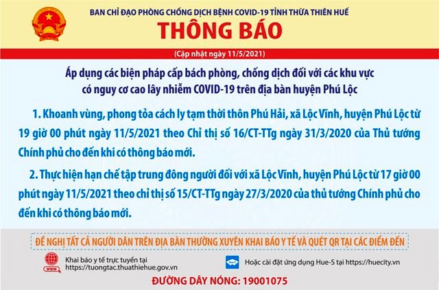 Quyết định phong toả thôn Phú Hải, huyện Phú Lộc