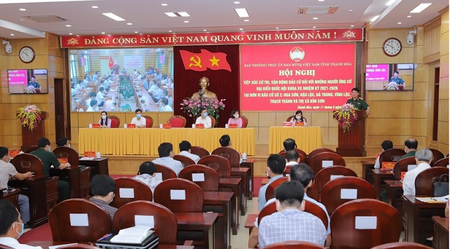 Thanh Hóa: Đại tướng Lương Cường và các ứng cử viên ĐBQH khóa XV tiếp xúc cử tri, vận động bầu cử tại đơn vị bầu cử số 2