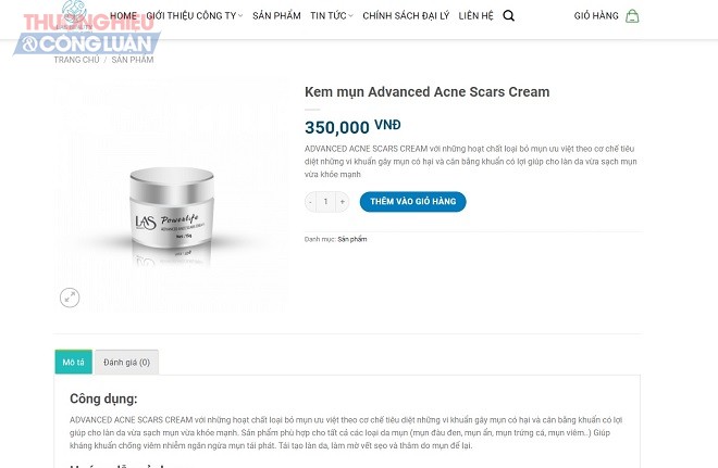 Kem mụn Advanced Acne Scars Cream thì được công ty này mô tả công dụng là loại bỏ mụn ưu việt theo cơ chế tiêu diệt vi khuẩn gây mụn có hại.