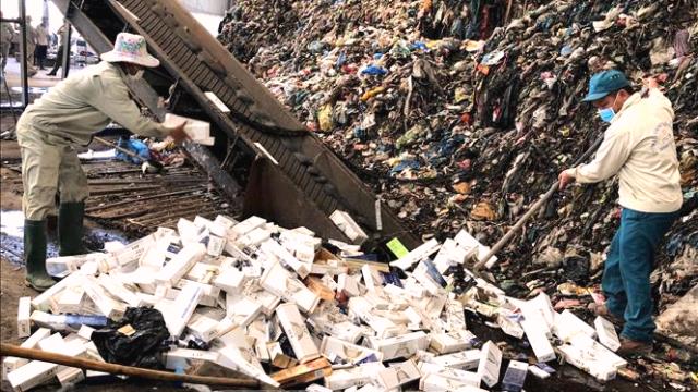 Quảng Ngãi: Tiêu hủy hơn 6.000 bao thuốc lá điếu nhập lậu