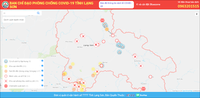 Các thông tin dịch tễ trên bản đồ CovidMaps của Lạng Sơn do Sở Y tế cung cấp theo thời gian thực và Sở TT&TT cập nhật liên tục trên phần mềm để bảo đảm cung cấp thông tin cho cộng đồng, người dân nhanh chóng, kịp thời.