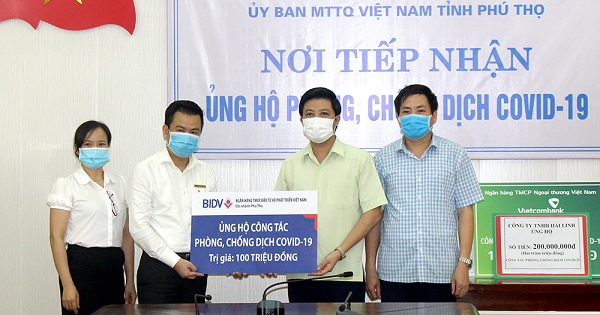 Phú Thọ: Tiếp nhận 100 triệu đồng ủng hộ công tác phòng, chống dịch bệnh COVID-19