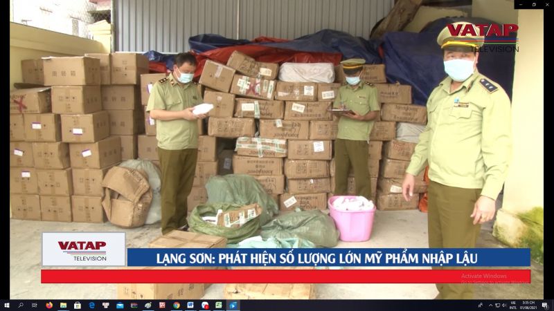 Đội Quản lý thị trường số 7, Cục QLTT tỉnh Lạng Sơn phát hiện số lượng lớn Mỹ phẩm nhập lậu