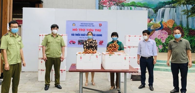 Cục Quản lý thị trường Vĩnh Phúc hỗ trợ tiêu thụ 50 tấn vải thiều Bắc Giang trong mùa dịch