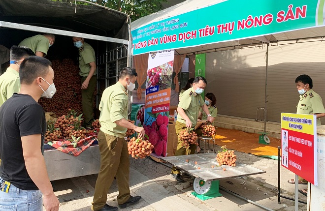 Cục QLTT Lạng Sơn: Chung tay hỗ trợ tiêu thụ vải thiều địa phương vùng dịch