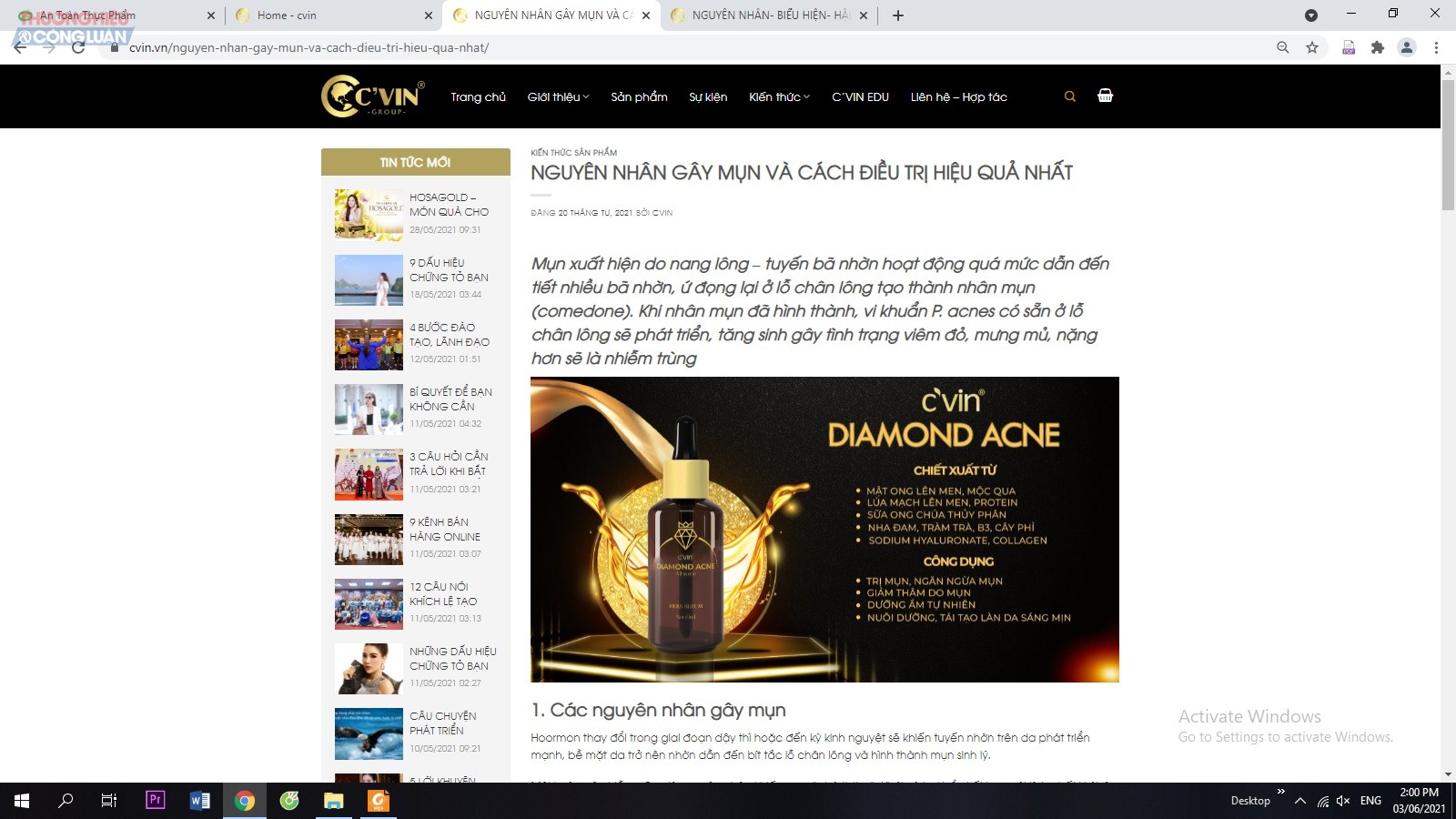 Chỉ là mỹ phẩm nhưng sản phẩm được quảng bá là có tác dụng điều trị mụn Chỉ là mỹ phẩm nhưng sản phẩm được quảng bá là có tác dụng điều trị mụn