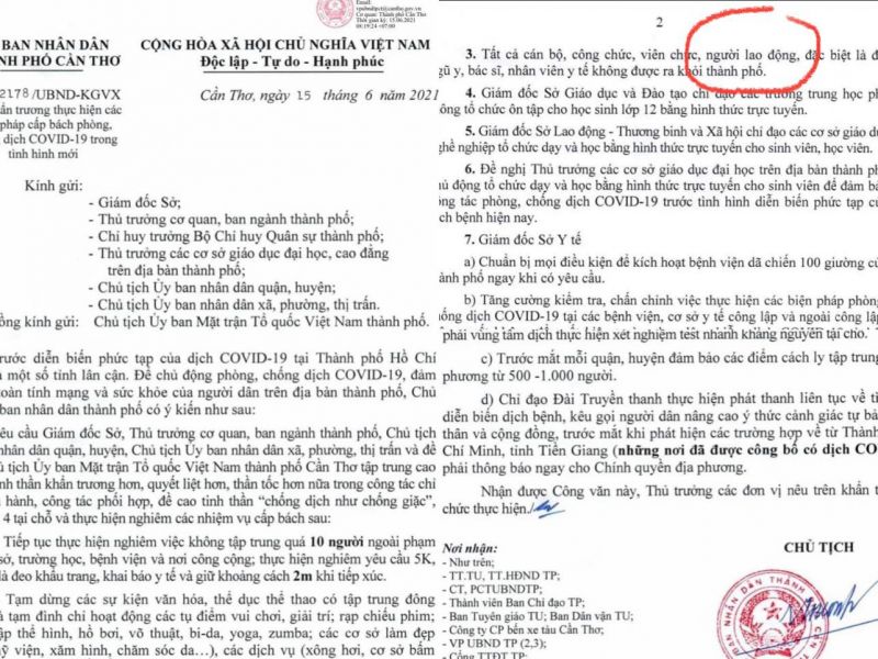 Cần Thơ: Khẩn trương thực hiện các biện pháp cấp bách phòng, chống dịch Covid-19 trong tình hình mới