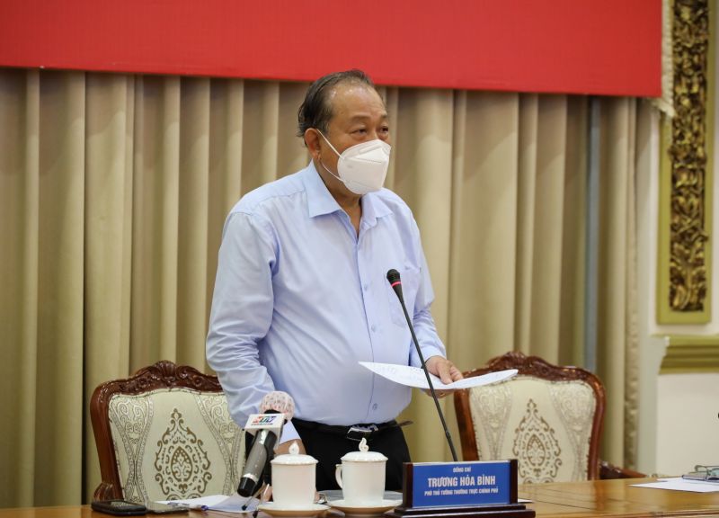 Phó Thủ tướng Thường trực Trương Hoà Bình phát biểu tại cuộc họp