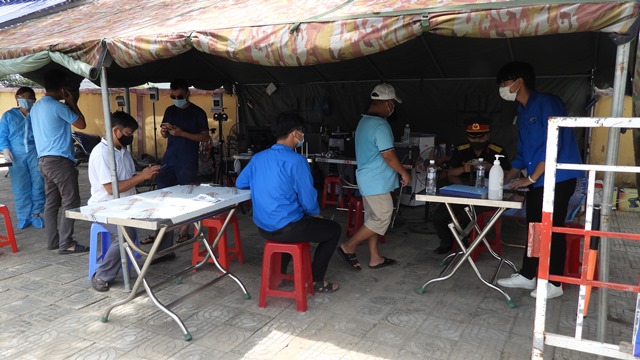 Chốt kiểm tra y tế tại khu vực Hòa Nhơn