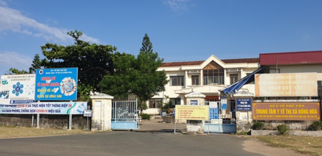 Trung tâm Y tế thị xã Đông Hòa, nơi thành bệnh viện dã chiến điều trị khi số lượng bệnh nhân mắc Covid-19 ở Phú Yên tăng cao