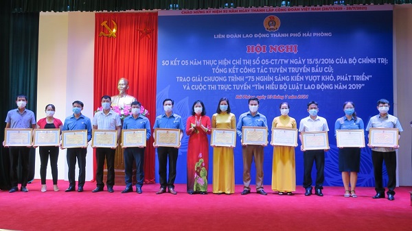 Hải Phòng: Liên đoàn Lao động thành phố tổ chức hội nghị sơ kết 5 năm Chỉ thị số 15 của Bộ Chính trị