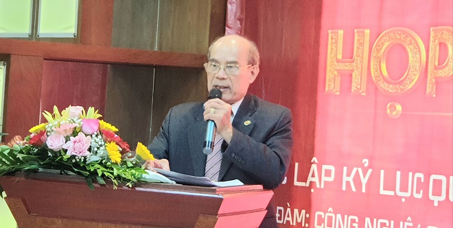 PGS. TS Nguyễn Minh Vỹ, Giám đốc Trung tâm công nghệ chống giả Việt Nam phát biểu tại buổi lễ