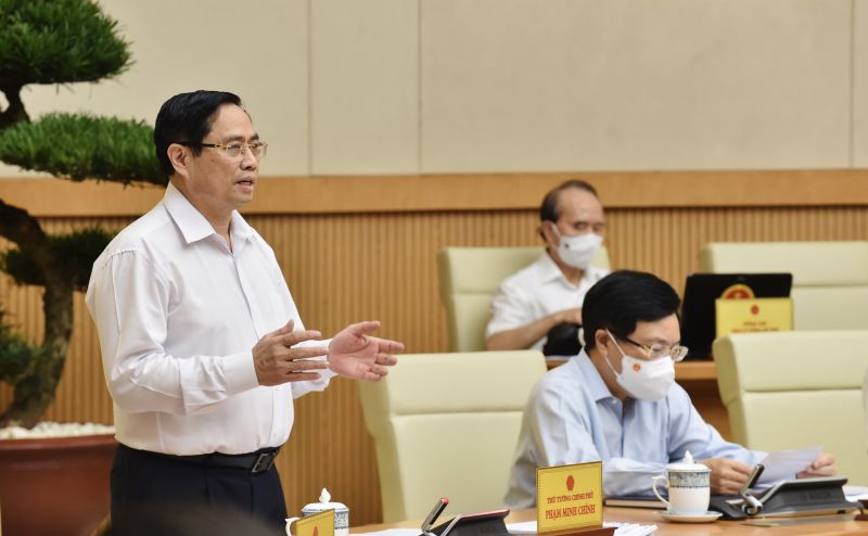 Thủ tướng Phạm Minh Chính chủ trì phiên họp Chính phủ thường kỳ tháng 6. Ảnh: VGP