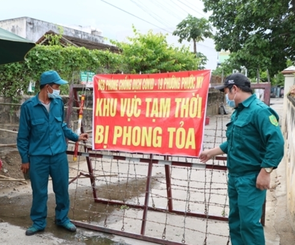 Khu phố 6 phường Phước Mỹ, TP. Phan Rang - Tháp Chàm bị phong tỏa khi có ca lây nhiễm Covid-19 trong cộng đồng