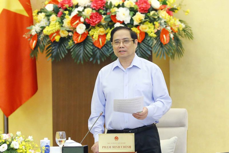 Thủ tướng Chính phủ Phạm Minh Chính phát biểu tại cuộc họp. Ảnh:VGP/Nguyễn Hoàng