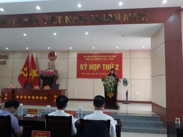 Hải Phòng: HĐND huyện Tiên Lãng tổ chức kỳ họp thứ 2 HĐND huyện khóa XIX, nhiệm kỳ 2021-2026