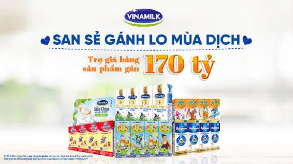 Vinamilk san sẻ khó khăn mùa dịch với chương trình hỗ trợ cho người tiêu dùng, tổng giá trị lên đến gần 170 tỷ đồng